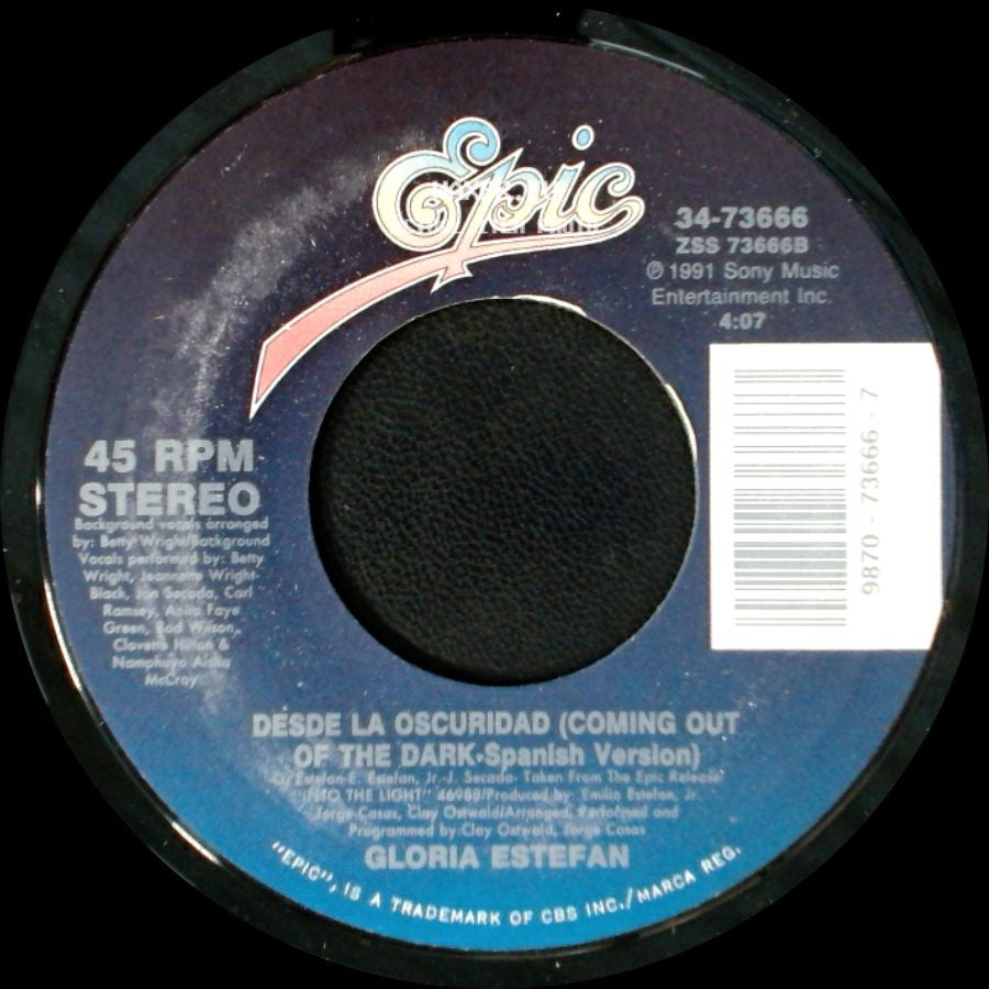 Gloria Estefan - Coming Out Of The Dark / Desde La Oscuridad (Coming Out Of The Dark - Spanish Version) side B