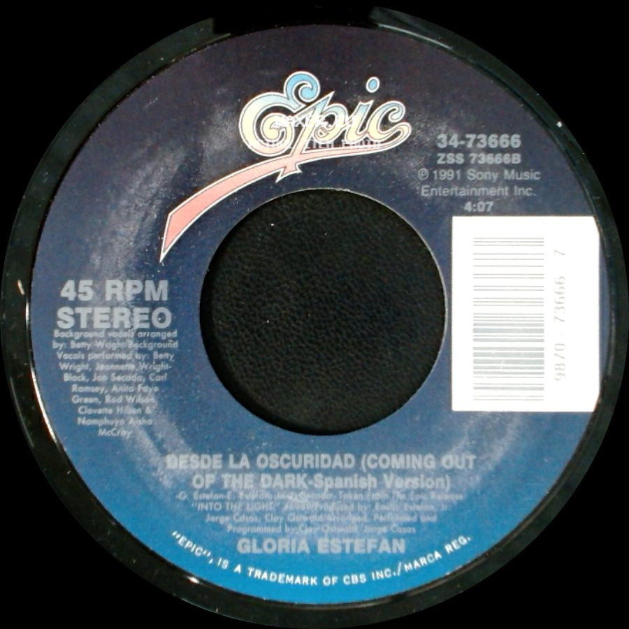 Gloria Estefan - Coming Out Of The Dark / Desde La Oscuridad (Coming Out Of The Dark) Spanish Version side B