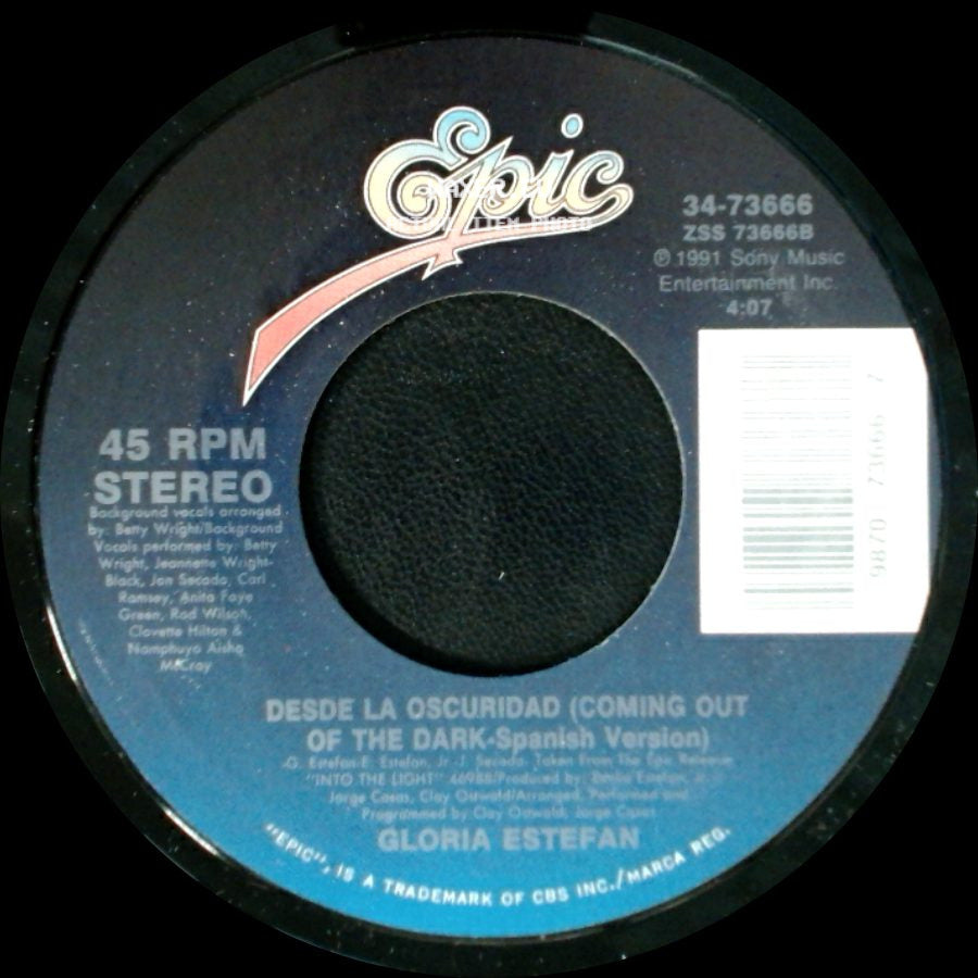 Gloria Estefan - Desde La Oscuridad (Coming Out Of The Dark - Spanish Version) / Coming Out Of The Dark side A