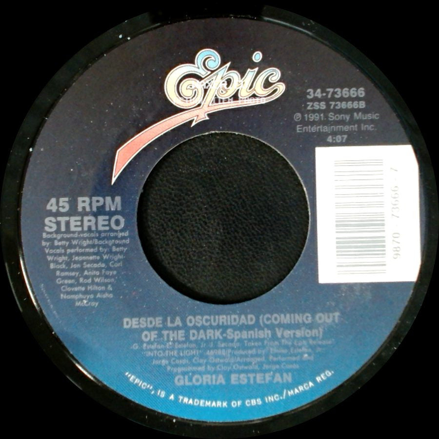 Gloria Estefan - Coming Out Of The Dark / Desde La Oscuridad (Coming Out Of The Dark - Spanish Version) side B