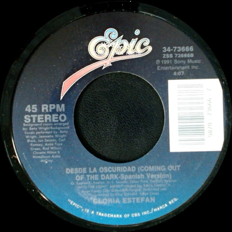 Gloria Estefan - Desde La Oscuridad (Coming Out Of The Dark - Spanish Version) / Coming Out Of The Dark side A