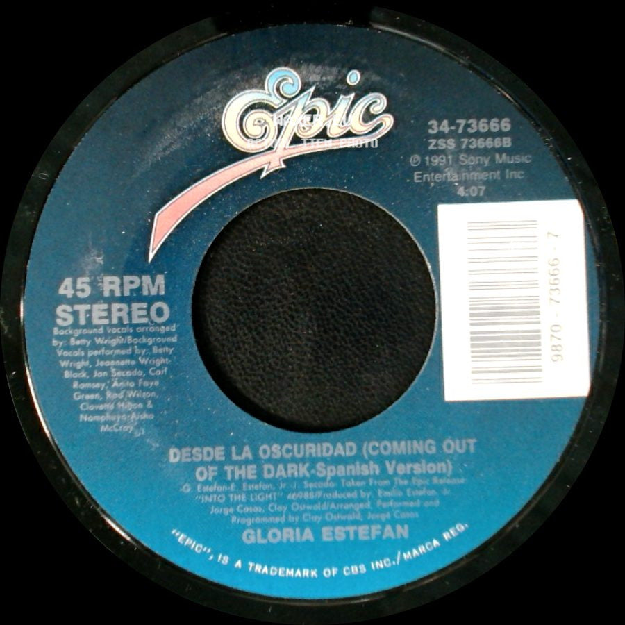 Gloria Estefan - Coming Out Of The Dark / Desde La Oscuridad (Coming Out Of The Dark-Spanish Version) side B