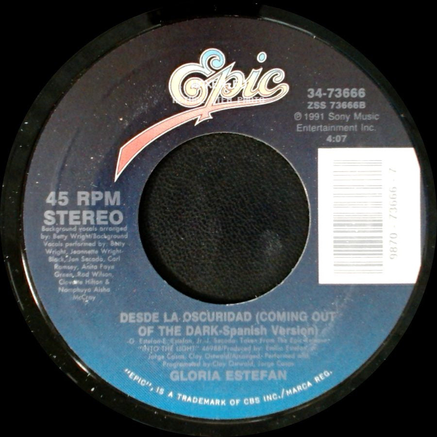Gloria Estefan - Desde La Oscuridad (Coming Out Of The Dark - Spanish Version) / Coming Out Of The Dark side A