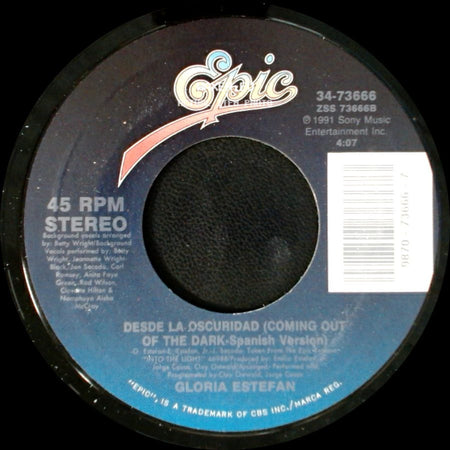 Gloria Estefan - Desde La Oscuridad (Coming Out Of The Dark - Spanish Version) / Coming Out Of The Dark side A