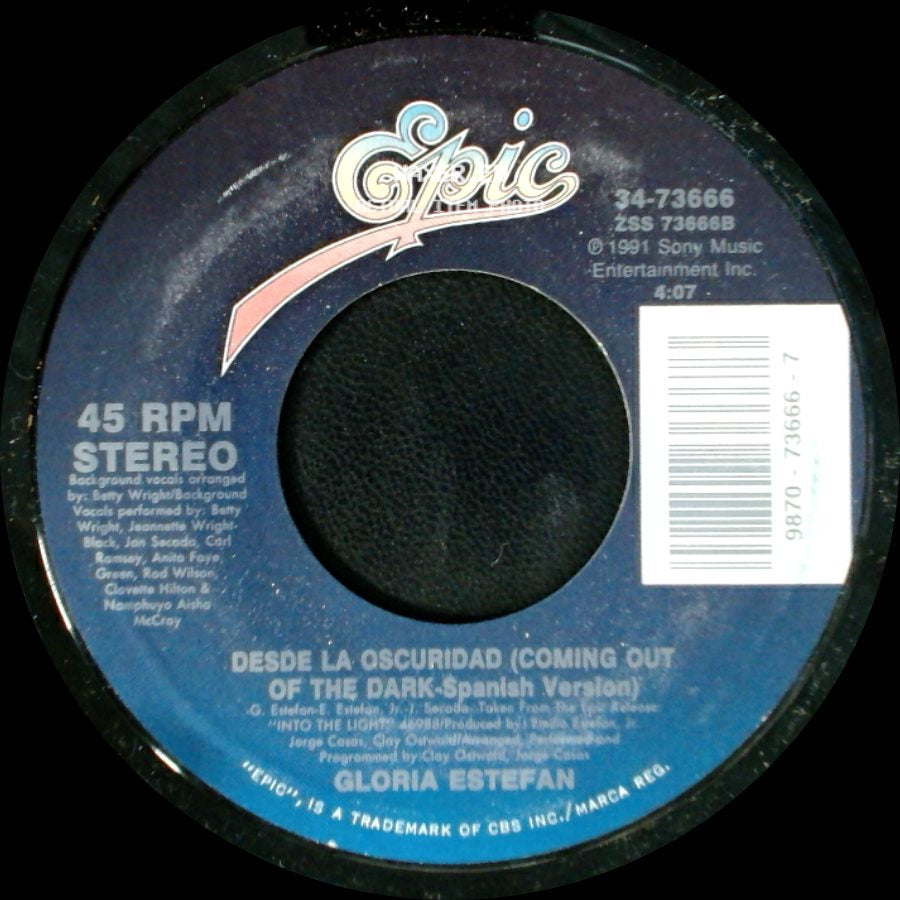 Gloria Estefan - Coming Out Of The Dark / Desde La Oscuridad (Coming Out Of The Dark - Spanish Version) side B