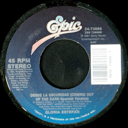 Gloria Estefan - Coming Out Of The Dark / Desde La Oscuridad (Coming Out Of The Dark - Spanish Version) side B
