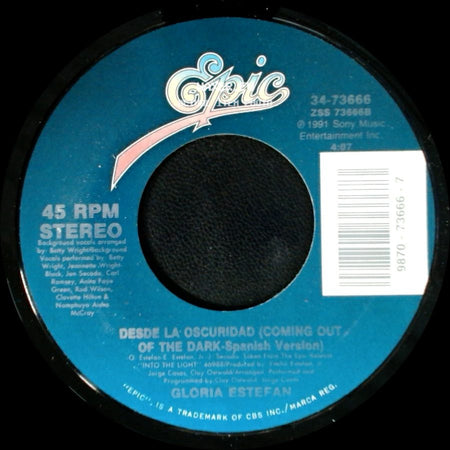 Gloria Estefan - Coming Out Of The Dark / Desde La Oscuridad (Coming Out Of The Dark - Spanish Version) side B
