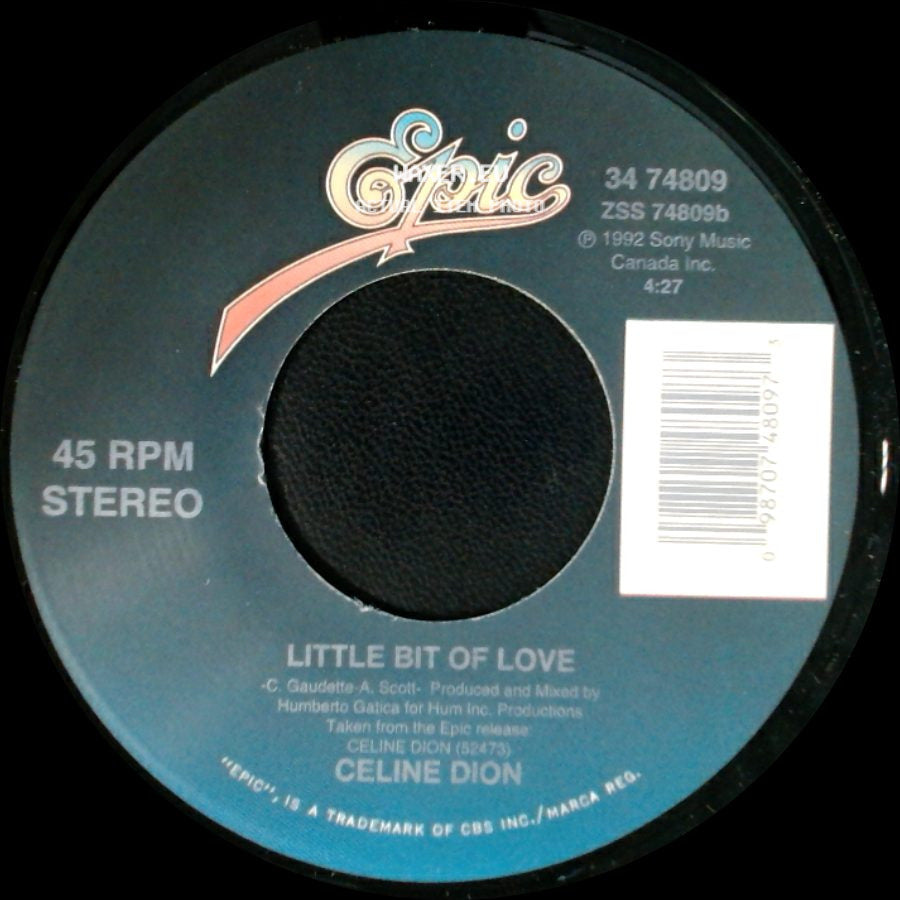Celine Dion - Little Bit Of Love / Water From The Moon side A
