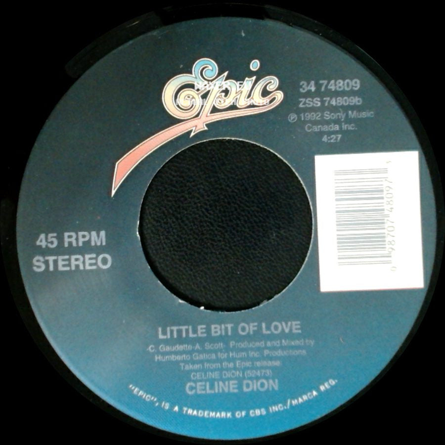 Celine Dion - Water From The Moon / Little Bit Of Love side B