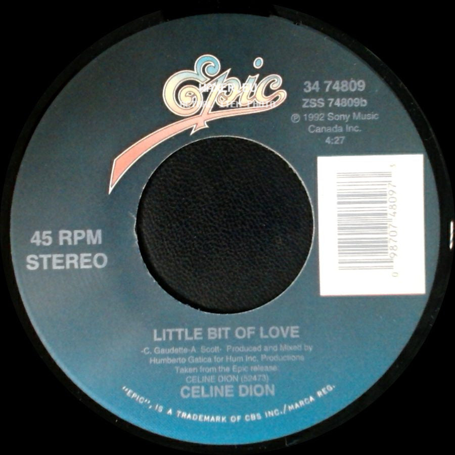 Celine Dion - Water From The Moon / Little Bit Of Love side B