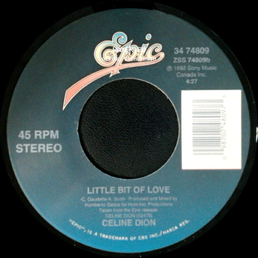Celine Dion - Water From The Moon / Little Bit Of Love side B