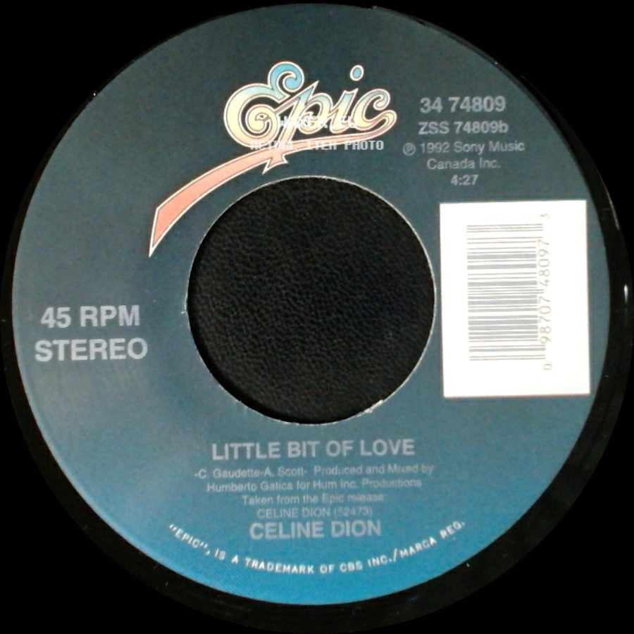 Celine Dion - Water From The Moon / Little Bit Of Love side B