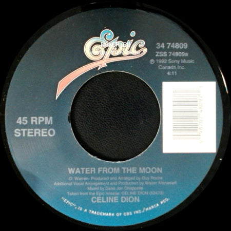 Celine Dion - Water From The Moon / Little Bit Of Love side A
