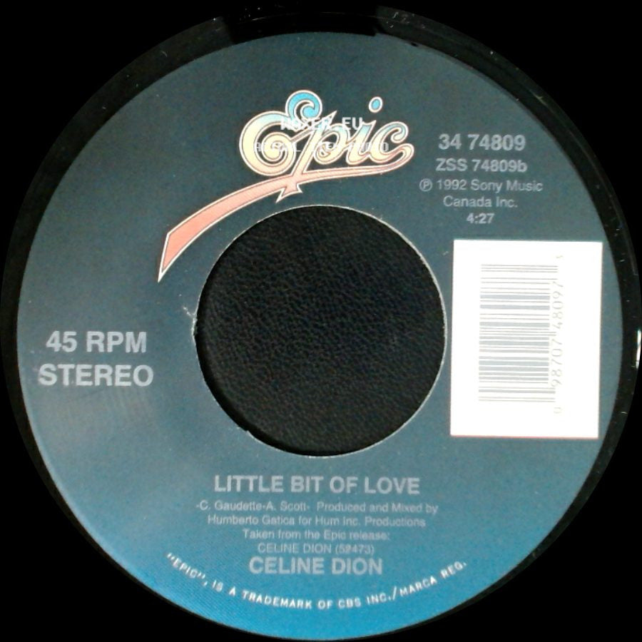 Celine Dion - Water From The Moon / Little Bit Of Love side B