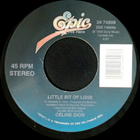 Celine Dion - Water From The Moon / Little Bit Of Love side B