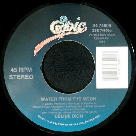 Celine Dion - Little Bit Of Love / Water From The Moon side B