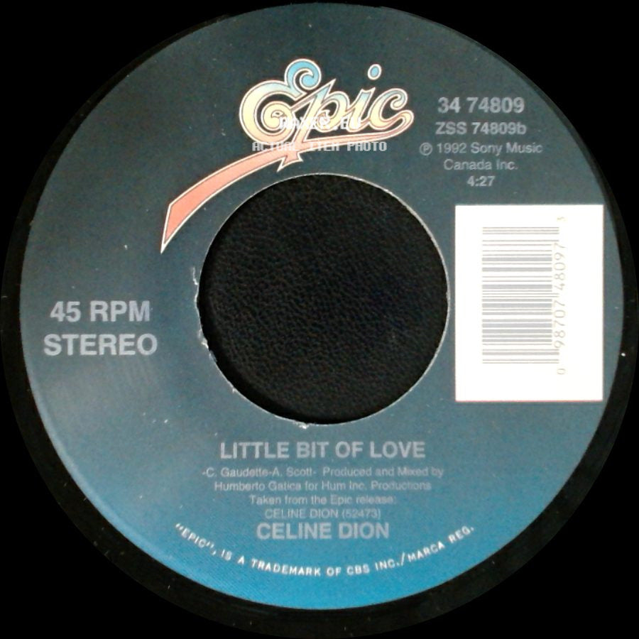 Celine Dion - Little Bit Of Love / Water From The Moon side A