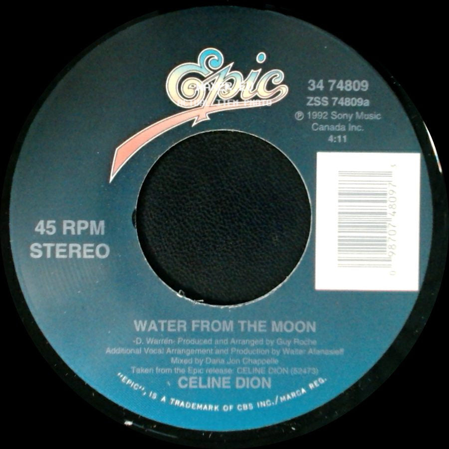 Celine Dion - Little Bit Of Love / Water From The Moon side B
