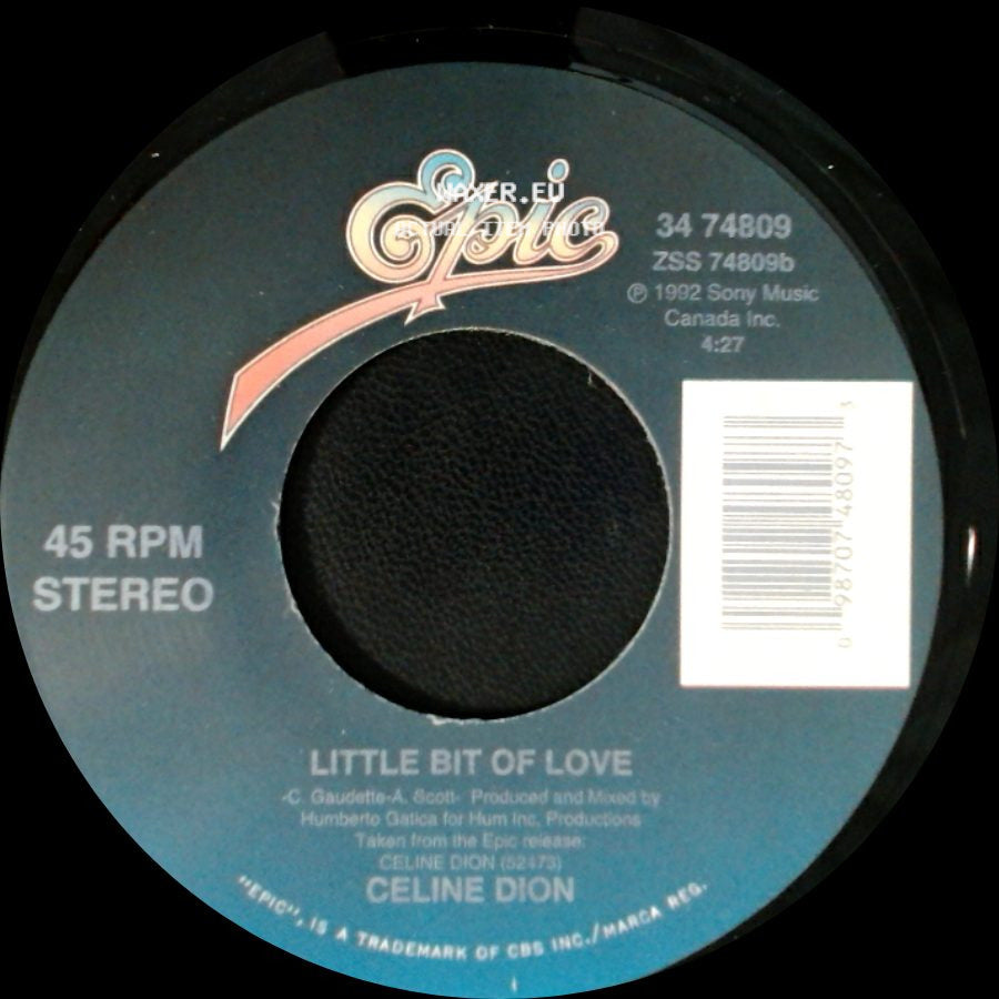 Celine Dion - Little Bit Of Love / Water From The Moon side A