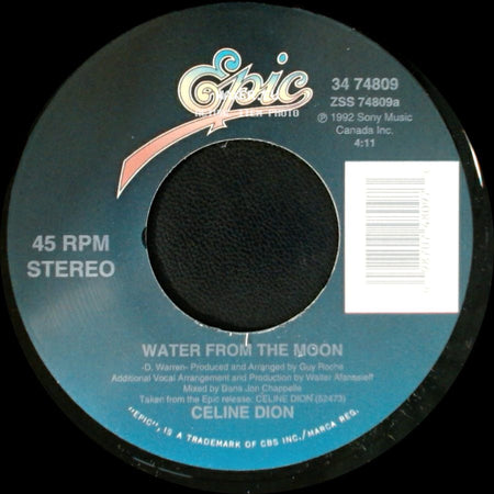 Celine Dion - Little Bit Of Love / Water From The Moon side B