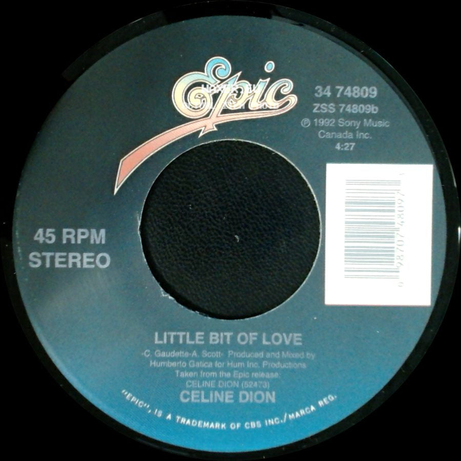 Celine Dion - Water From The Moon / Little Bit Of Love side B
