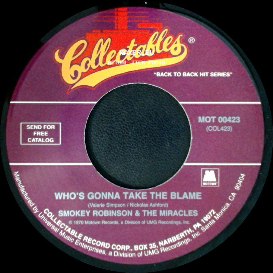 Smokey Robinson & The Miracles - The Tears Of A Clown / Who's Gonna Take The Blame side B