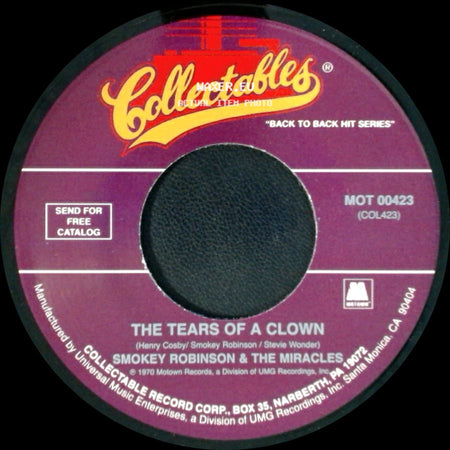 Smokey Robinson & The Miracles - Who's Gonna Take The Blame / The Tears Of A Clown side B