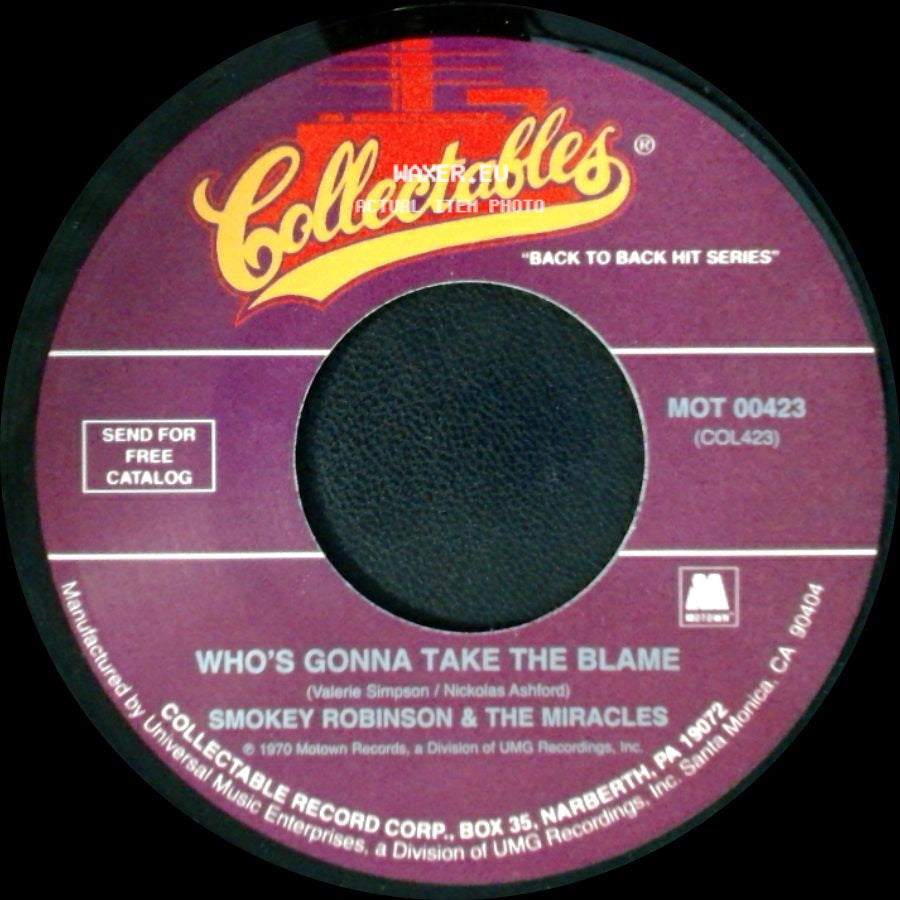 Smokey Robinson & The Miracles - The Tears Of A Clown / Who's Gonna Take The Blame side B