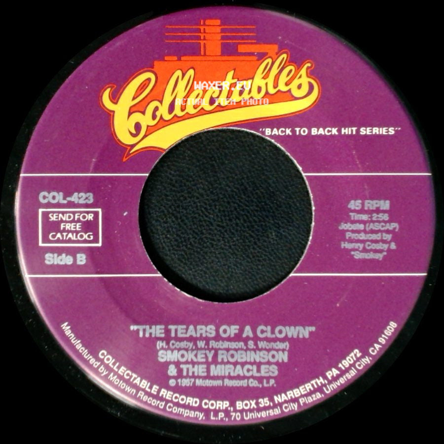 Smokey Robinson & The Miracles - Who's Gonna Take The Blame / The Tears Of A Clown side B
