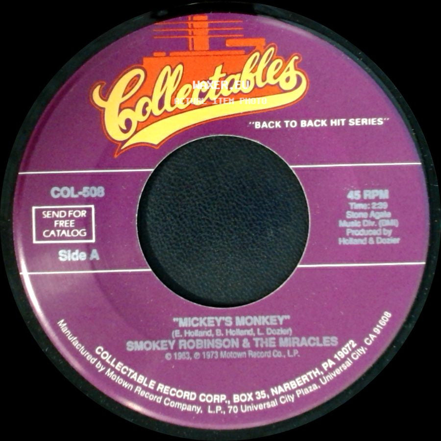 Smokey Robinson & The Miracles - Mickey's Monkey / A Love She Can Count On side A