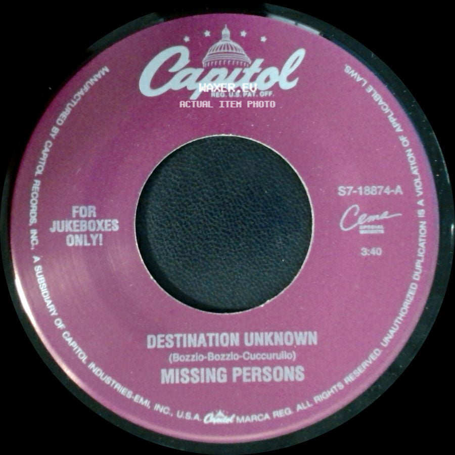 Missing Persons - Windows / Destination Unknown side B