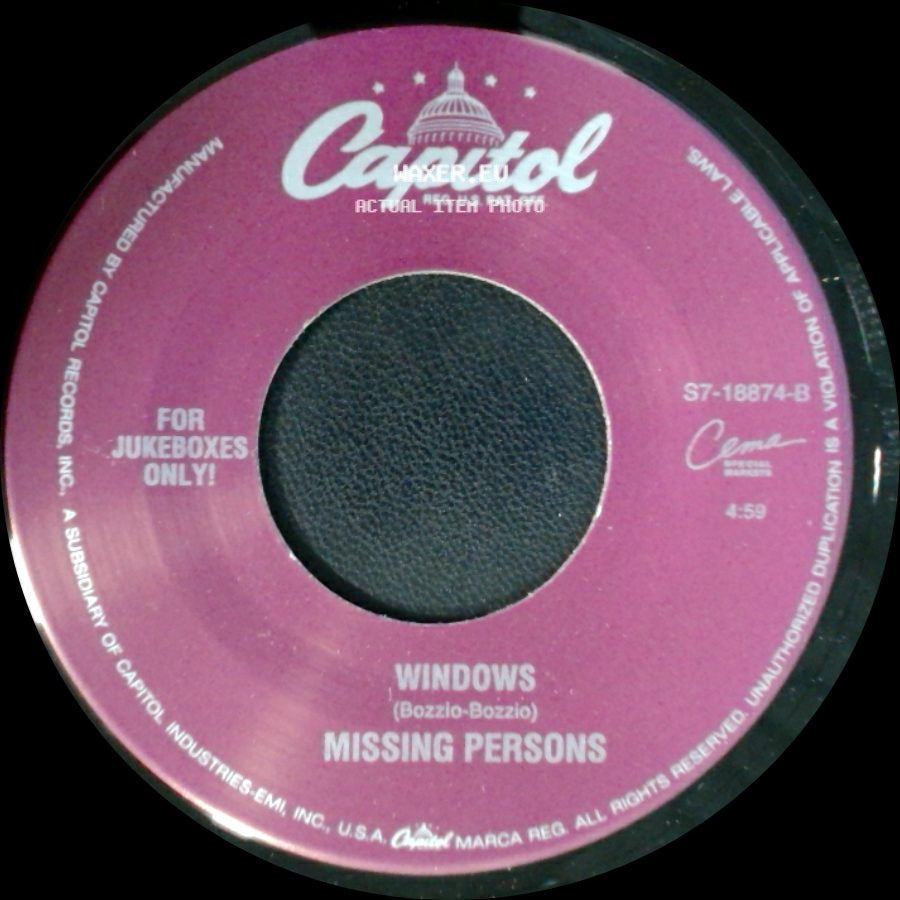 Missing Persons - Windows / Destination Unknown side A