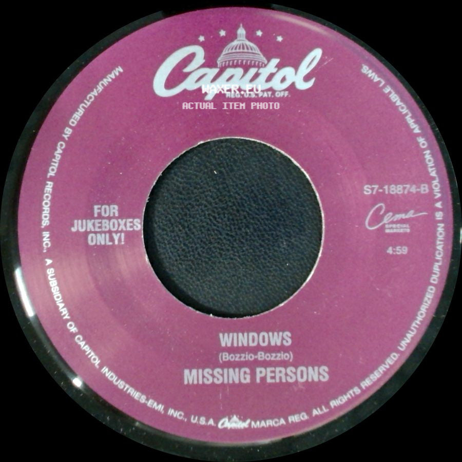 Missing Persons - Destination Unknown / Windows side B