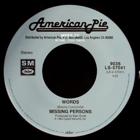 Missing Persons / Skylark - Words / Wildflower side A