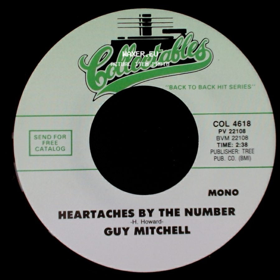 Guy Mitchell - Singing The Blues / Heartaches By The Number side B