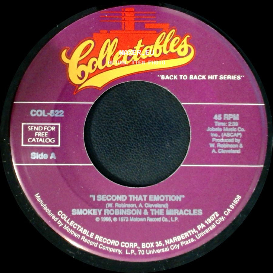 Smokey Robinson & The Miracles - I Second That Emotion / "If You Can Want" side A
