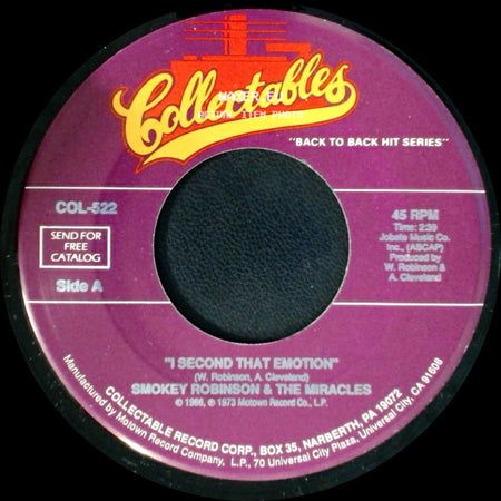 Smokey Robinson & The Miracles - I Second That Emotion / "If You Can Want" side A