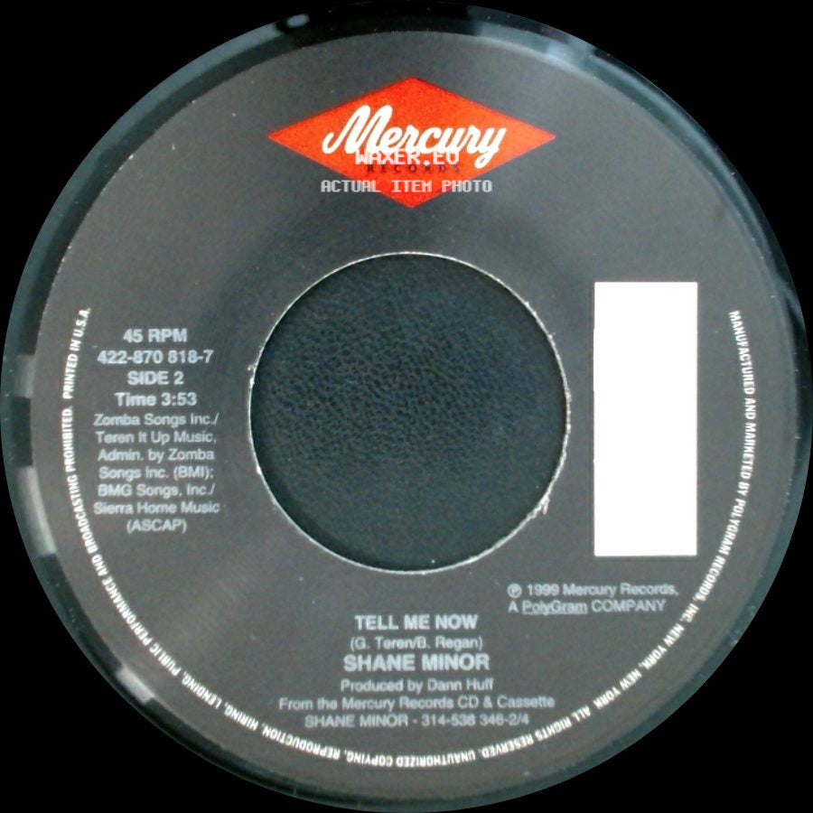 Shane Minor - Slave To The Habit / Tell Me Now side B