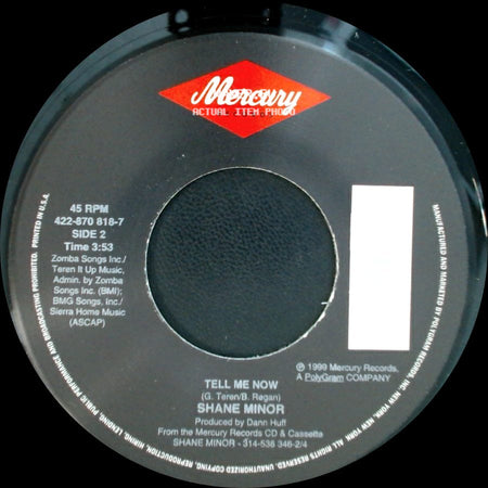 Shane Minor - Slave To The Habit / Tell Me Now side B