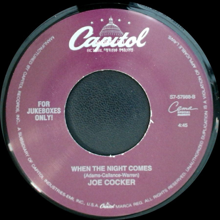 Joe Cocker - Feels Like Forever / When The Night Comes side B