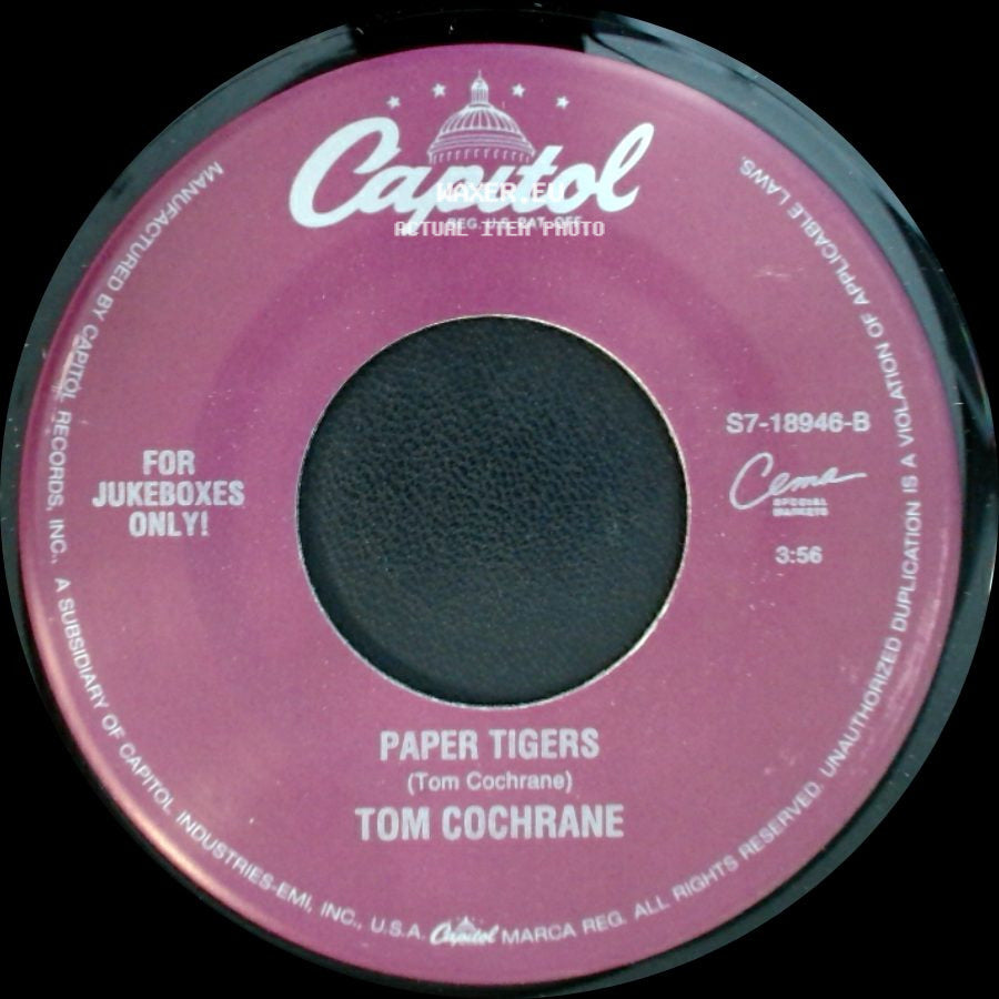 Tom Cochrane - I Wish You Well / Paper Tigers side B