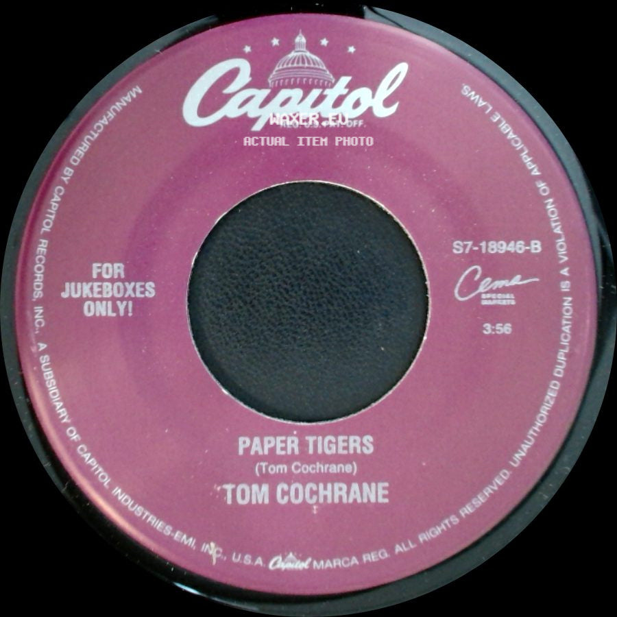 Tom Cochrane - I Wish You Well / Paper Tigers side B