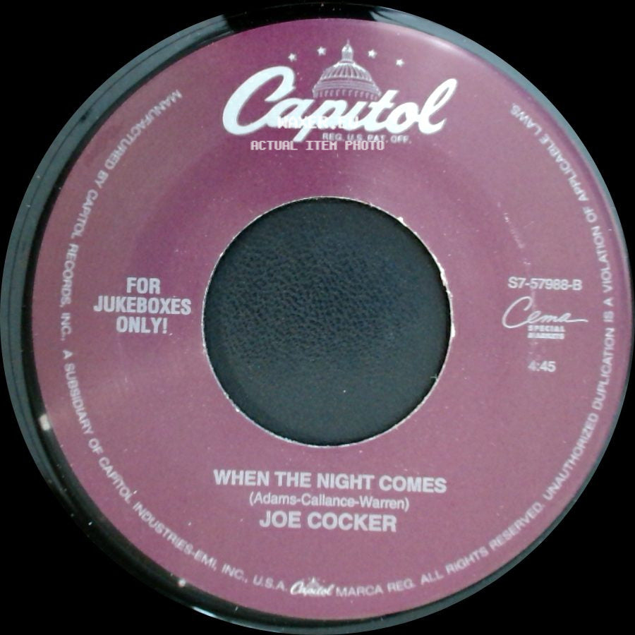 Joe Cocker - When The Night Comes / Feels Like Forever side A