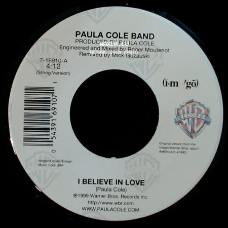 Paula Cole Band - Night / I Believe In Love side B