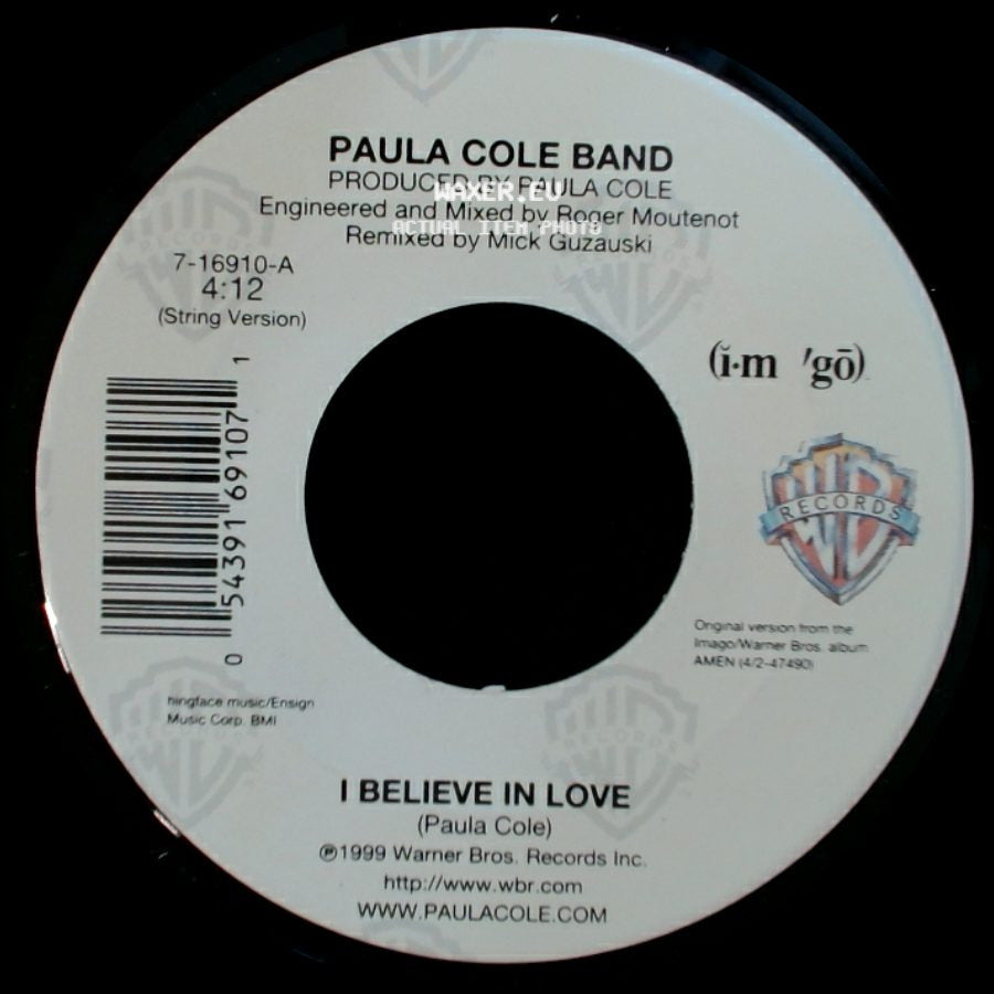Paula Cole Band - Night / I Believe In Love side B