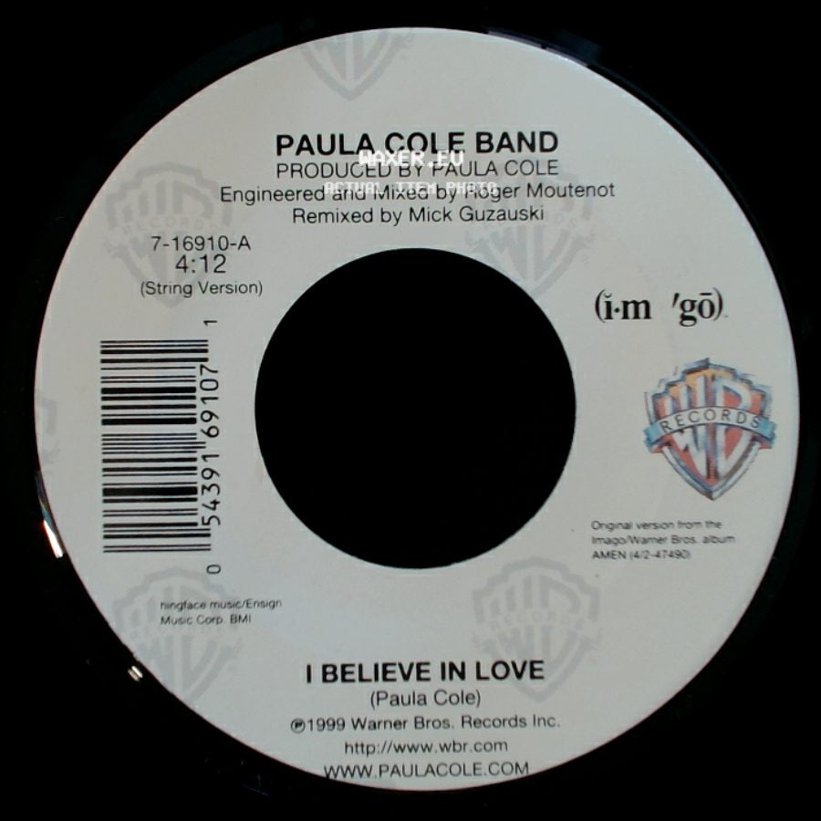 Paula Cole Band - Night / I Believe In Love side B