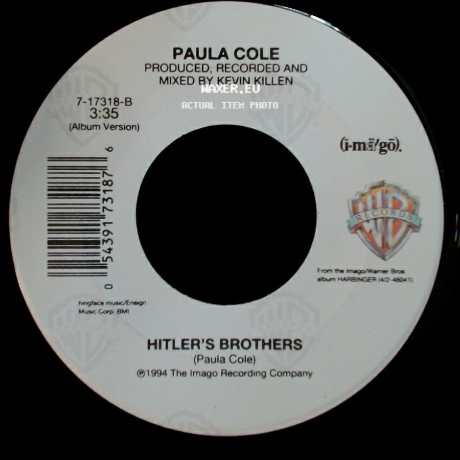 Paula Cole - I Don't Want To Wait / Hitler's Brothers side B
