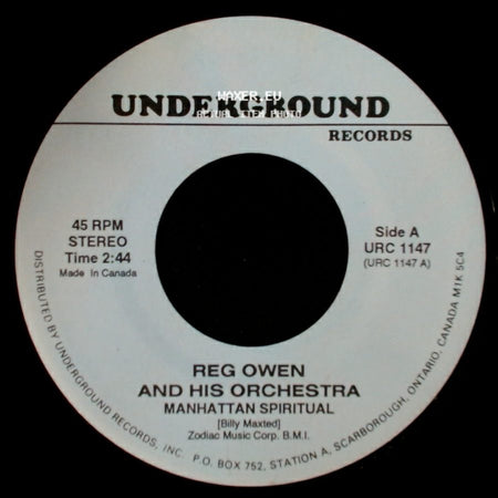Reg Owen And His Orchestra / The U.F.O.'s - Manhattan Spiritual / La-La Means I Love You side A