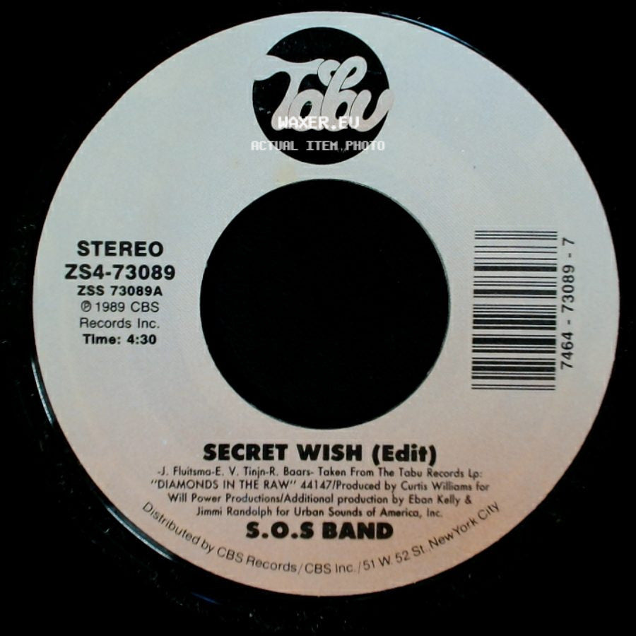 S.O.S Band - Crossfire (Part I & Ii) (Edit) / Secret Wish (Edit) side B