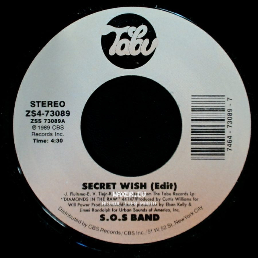 S.O.S Band - Crossfire (Part I & Ii) (Edit) / Secret Wish (Edit) side B